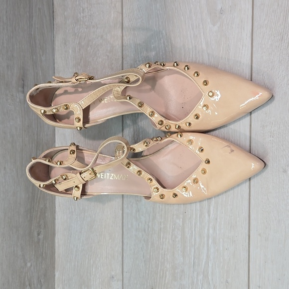 Stuart Weitzman Women Heels Studded Pointed toe shoes sz 8M - Picture 3 of 14